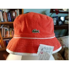 NWT Authentic Lacoste Reversible Crusher Bucket Hat Tangerine Multicolor FRANCE  eb-21335869